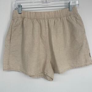 Rhythm Classics Shorts Womens 6 Linen Oatmeal Coastal Grandma Nautical